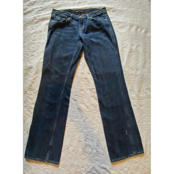 Ralph Lauren womens jeans 29 dark wash distressed waist apx 20" inseam 32.5 - Picture 2 of 9